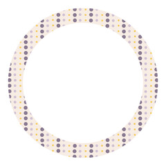 Round frame with freehand dots. Trendy design with dots shapes.