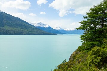Naklejka premium Argentino lake landscape, Perito Moreno glacier area, Patagonia
