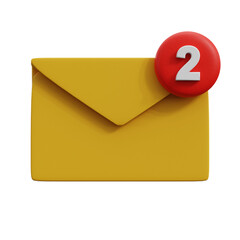 3d rendered email notification illustration