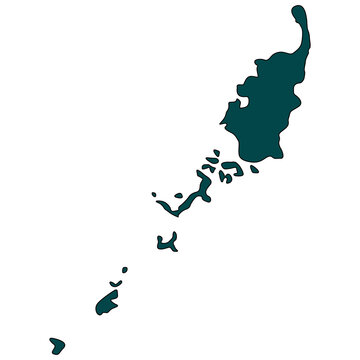 Palau map  silhouette isolated on transparent background.