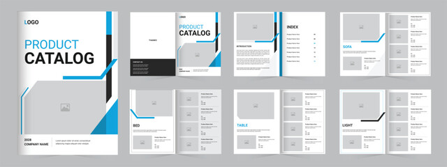 Furniture catalog vector template, product catalog layout