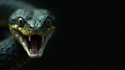 Fototapeta premium snake bite frontal into the camera