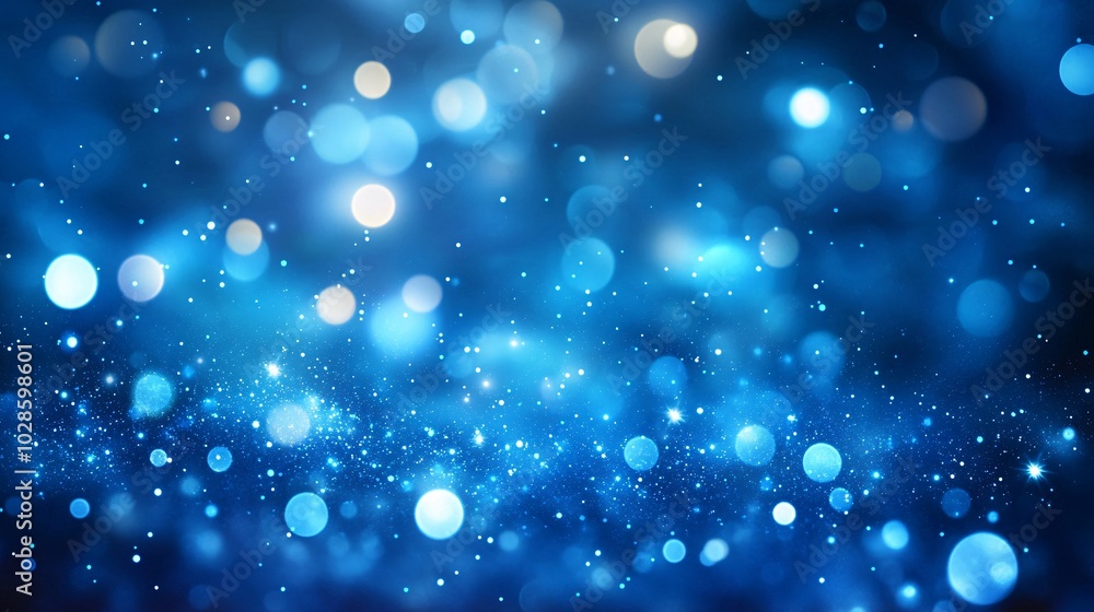 Poster a mesmerizing texture of blue bokeh lights, creating a dreamy and ethereal atmosphere, perfect for b