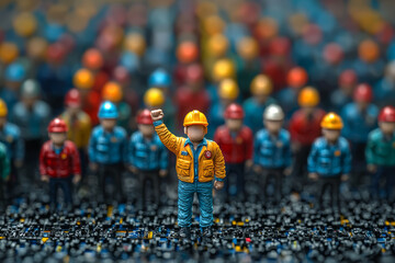 A union forming to represent gig workers, illustrating the rise of organized labor in the gig economy. Concept of unionization.