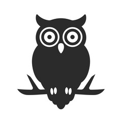 Owl icon. Owl silhouette design vector illustration.