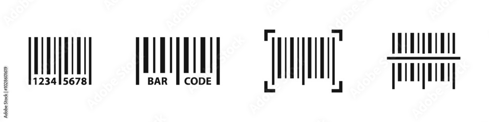 Poster bar code vector icon set