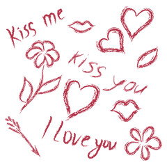 Abstract elements for Valentine's Day. Vector illustration.