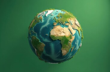 Fototapeta premium Planet Earth 3D illustration, cartoon, water planet earth, living planet. Save the Planet Concept. Happy Earth Day.