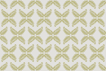 Ikat leaves vintage design embroidary seamless pattern on background vector illustration.Ikat ethnic oriental embroidery traditional.Indian Ikat pattern Aztec style retro. design for texture,fabric.