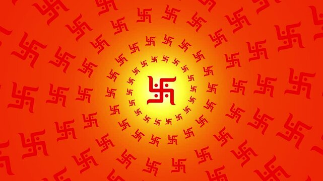 Swastik symbol (Swastika) Animation is sign of hindu prosperity and good fortune