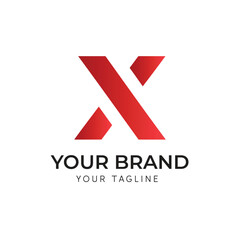 Fototapeta premium Letter X abstract gradient logo design. Generated With Ai 