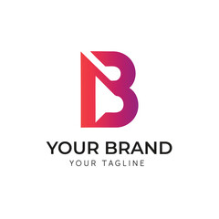 Letter B abstract gradient logo design. Generated With Ai
