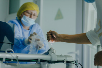 Eye surgery in a modern clinic. Vision correction	
