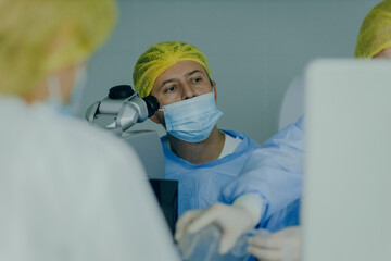 Eye surgery in a modern clinic. Vision correction	
