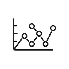 Business graph icon on white background