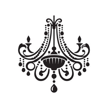 recommend clip art: Elegant Chandelier Silhouette Vector Designs for Digital Art