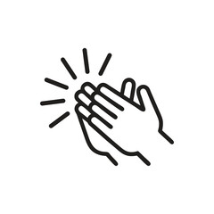 Hands clapping icon on white background