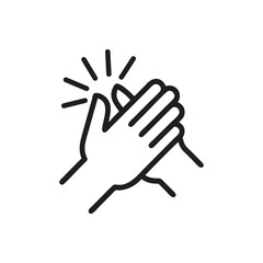 Fototapeta premium Hands clapping icon on white background