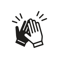 Hands Clapping Vector Icon on white background