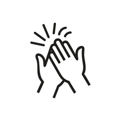 Hands praying icon on white background