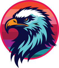 American bald eagle with flag Vintage T-shirt graphics vector illustration And Templates