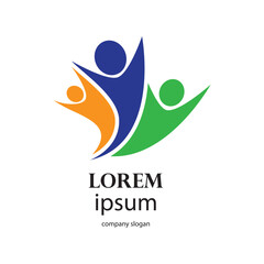 Fototapeta premium rotating successful people community logo design