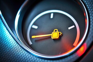 Oil pressure and low oil warning lights on car dashboard