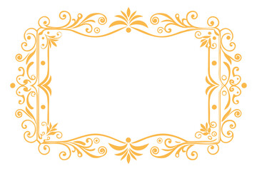 Elegant Golden Ornamental Frame Design.
