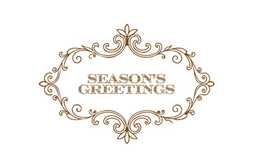 Obraz premium Elegant 'Season's Greetings' Frame with Decorative Ornament Borders.