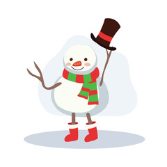 Cute Snowman in Winter Outfit. Perfect for Holiday and Festive Winter Scenes
