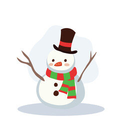 Cute Snowman in Winter Outfit. Perfect for Holiday and Festive Winter Scenes