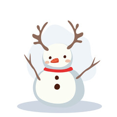 Cute Snowman in Winter Outfit. Perfect for Holiday and Festive Winter Scenes