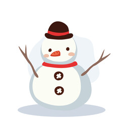 Cute Snowman in Winter Outfit. Perfect for Holiday and Festive Winter Scenes