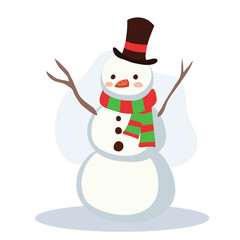 Cute Snowman in Winter Outfit. Perfect for Holiday and Festive Winter Scenes