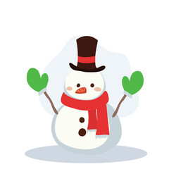 Cute Snowman in Winter Outfit. Perfect for Holiday and Festive Winter Scenes