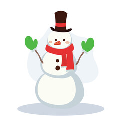 Cute Snowman in Winter Outfit. Perfect for Holiday and Festive Winter Scenes
