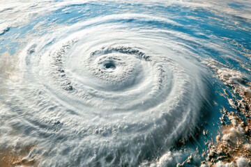 Hurricane forming over the ocean as seen from space