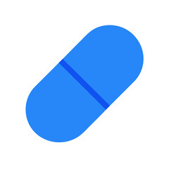 Blue capsule icon with minimalistic design