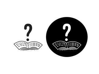 Question mark over an open book. Minimalistic vector flat illustration.