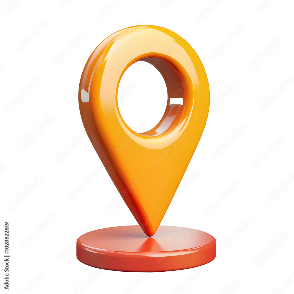 Poster map pointer 3d icon cartoon style floating on transparency background png