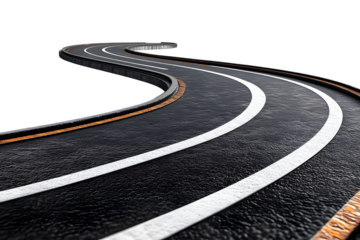 3d winding road curve on transparency background PNG