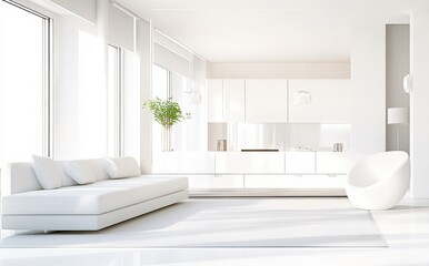 Minimalist White Living Room