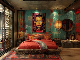Bohemian Bedroom Interior Design with Vintage Decor