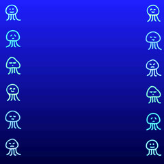 フレーム_海中のくらげ