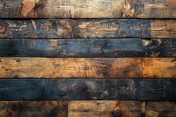 Burnt wooden planks with dark charred texture and natural grain pattern Generative AI