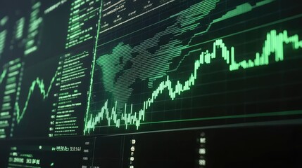 Naklejka premium Digital Financial Data Visualization on Screen