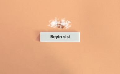 Brain Fog, Mental Health, Human Brain Hidden by Soft Clouds. Text on Block Letter Tiles on Dusty...