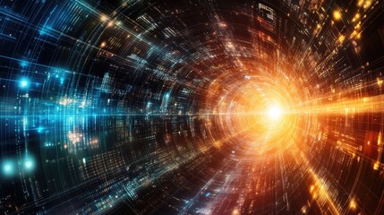 Obraz premium Dynamic Burst of Energy in a Digital Universe