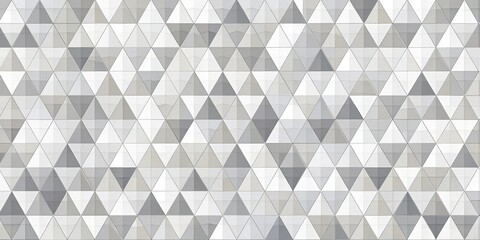 Obraz premium Panoramic abstract geometric white and gray triangle mosaic pattern background