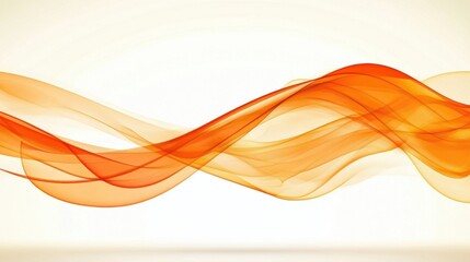 Smooth and flowing orange waves create an abstract visual with soft curves on a light, minimalistic background.
